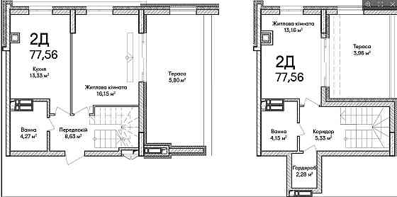 Продаж 2к квартири 77.56 м² у ЖК Синергія — Інвестиційна пропозиція Ирпень