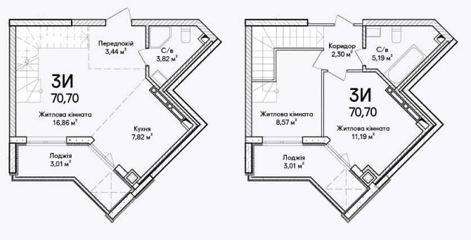 Простора 3-кімнатна двоповерхова квартира 70.7 м² у ЖК "Синергія Сіті" Ирпень - изображение 5