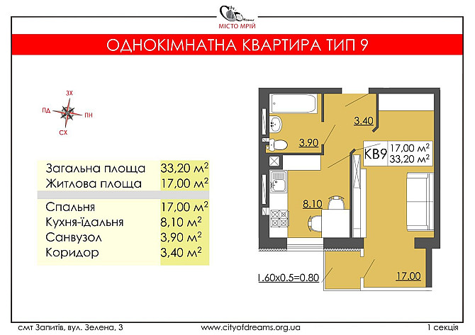 Продаж 1 кімнатної квартири Малые Подлески - изображение 1