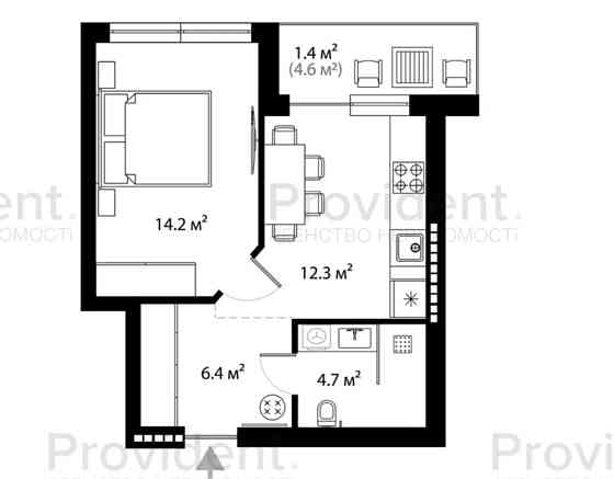 Продаж 1 кімнатної квартири у ЖК ParkLand Ужгород