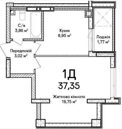 Чудова можливість: 1-кімнатна квартира 37.35 м² у ЖК "Синергія Сіті"! Іrpin