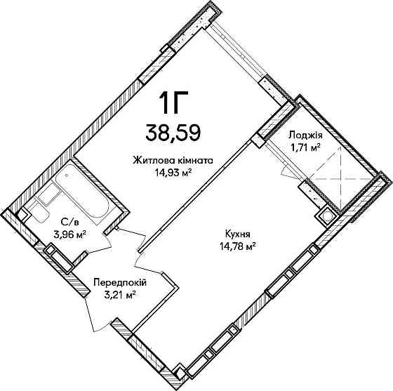 Чудова 1к квартира 38.59м². Безпечний комплекс. Новобудова! Ірпінь