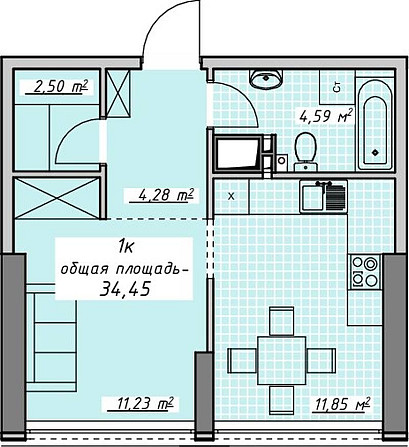 ЖК Атмосфера, 1-комн, прямой вид на море, Аркадия, 1 очередь Одеса - зображення 5