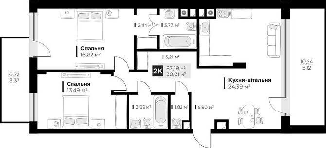 Продаж 2 кім. квартири HYGGE lux  вул Пасічна 87,48 м2 Львов - изображение 2