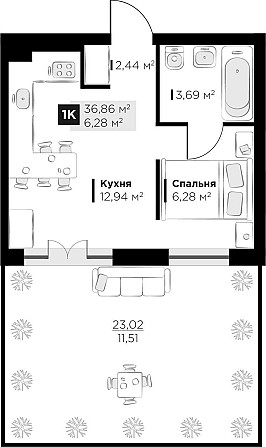 Продаж 1 кім. квартири Perfect Life Винники 36.86 кв.м Винники - зображення 2