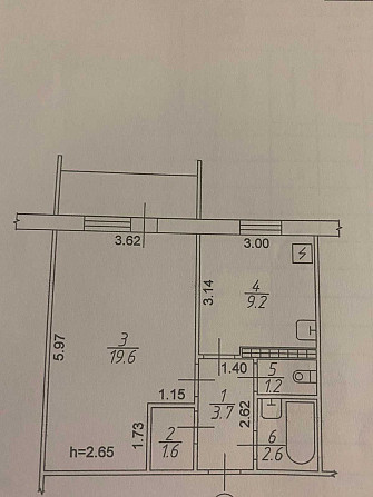 Продаж великої 1 кімнатної квартири 39 м.кв. р-н. Набережної Запорожье - изображение 8