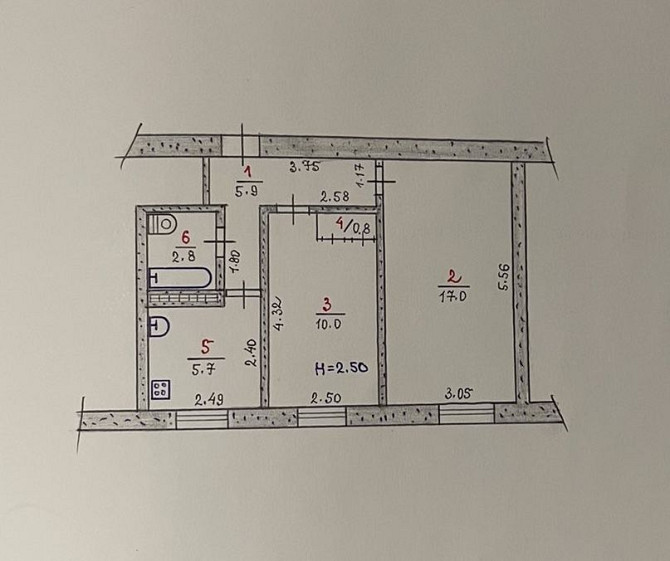 Продаж 2кім.квартира в центрі 44 кварталу, Армовірська, окремі кімнати Кривой Рог - изображение 2