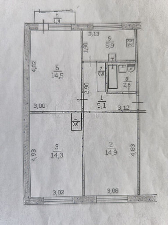 Продам квартиру срочно 3 комнатную ,м Терновка. Ternivka - photo 2