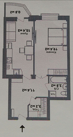 ЖК Victory Club House однокімнатна квартира 55,4 кв.м   від власника Полтава - зображення 6