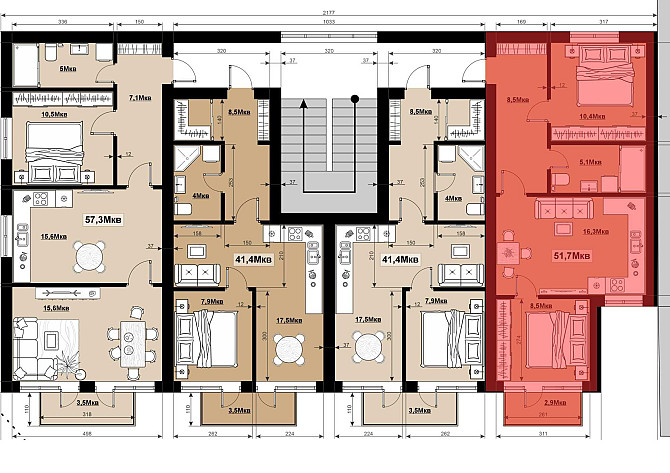 Двохкімнатна квартира 49.8 м2 з балконом жк "Comfort House" Тячев - изображение 3