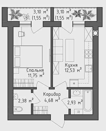 -5%знижка!Квартира 38м.кв. 2 балкони! 40% перший внесок.Поруч з парком Hostomel