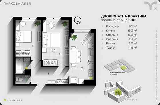 Від власника. Двокімнатна в ЖК"Паркова Алея". Новобудова Угорники