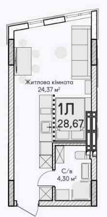 Ваш новий дім у ЖК "Синергія Сіті" – 1-кімнатна студія 29.2 м²!! Ірпінь