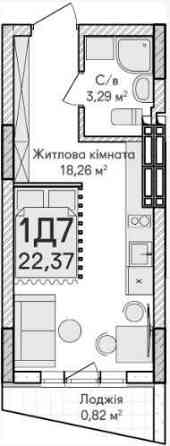 Затишна 1-кімнатна студія 22.8 м² у ЖК "Синергія Сіті" – чекає на вас! Іrpin