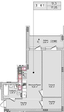 Продаж 1к кварт на 4-му пов. пл. 52 м2 в новобуд Солонка, вул Рубчака Solonka (Lvivska obl.)