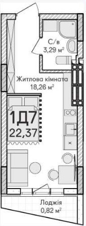 Простора 1-кімнатна квартира-студія 22.8м² без ремонту у сучасному ЖК! Ирпень - изображение 3