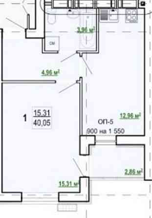 Продам 1 комнатную квартиру 40,05 м/кв ЖК Гидропарк pp3 Kharkiv