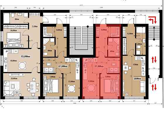 Однокімнатна квартира 37.9 м2 жк "Comfort House" Tiachiv