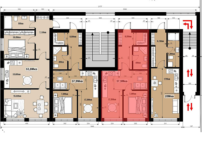 Однокімнатна квартира 37.9 м2 жк "Comfort House" Тячев - изображение 3