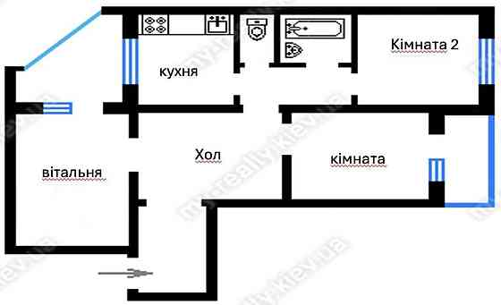 2 кімн. квартира біля м. Академмістечко, можна с тваринами Киев