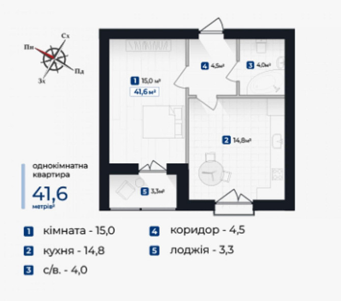 Класна однокімнатна квартира в готовому будинку Ивано-Франковск - изображение 5