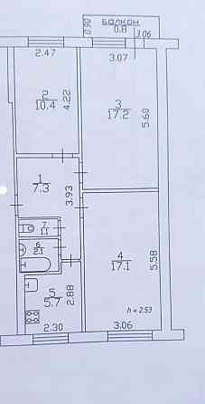 Новинка!62м2 Продам 3 ком Космонавтов(Рокоссовского) Chernihiv