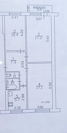 Новинка!62м2 Продам 3 ком Космонавтов(Рокоссовского) Чернигов - изображение 3