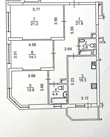 Велика 3-к квартира, ЖК Гранд, Оболонь Киев - изображение 2