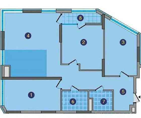 ЖК Зарічний буд. 9, трикімнатна 124 м2 Киев