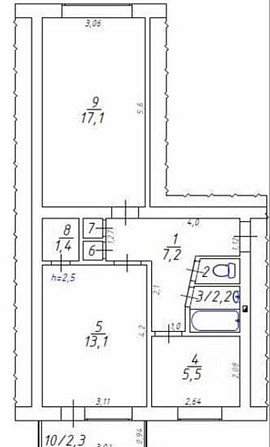 Продам 2к Шкільний 2/5п. 51кв.м Кропивницький - зображення 3