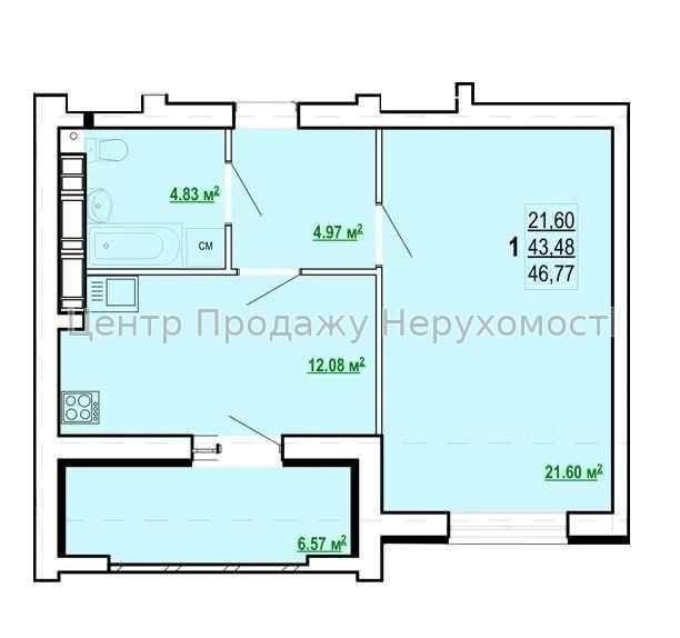 G8 1 к кв , 46 м2, 5/9 поверх, ЖК Перемоги86 Харків - зображення 7