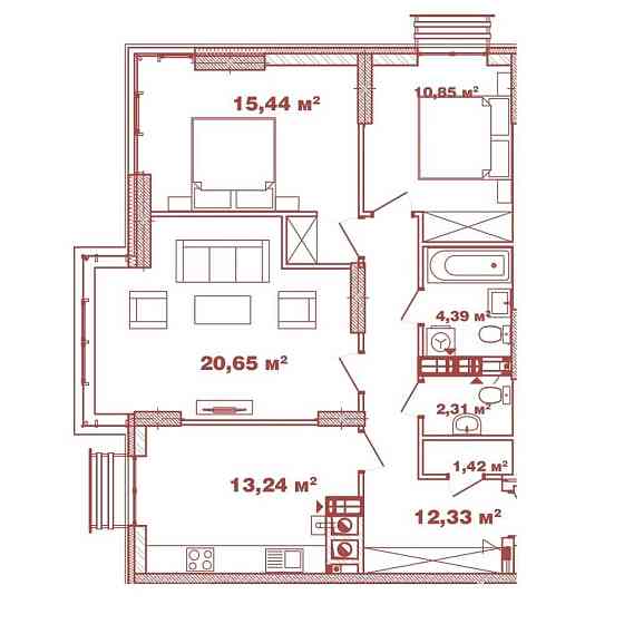 3К-квартира, 80м2, ЖК Crystal Avenue. Київ - 300м, метро - 7 хв. Петропавловская Борщаговка