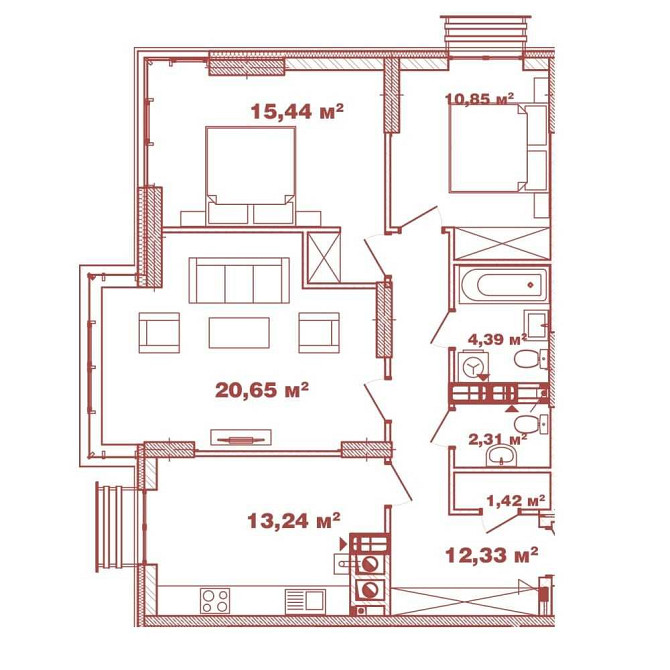 3К-квартира, 80м2, ЖК Crystal Avenue. Київ - 300м, метро - 7 хв. Петропавлівська Борщагівка - зображення 1