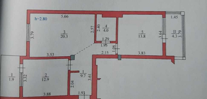 Продається двоповерхова, 4-кімнатна квартира, площа - 109,1 м2. Мостиська - зображення 6