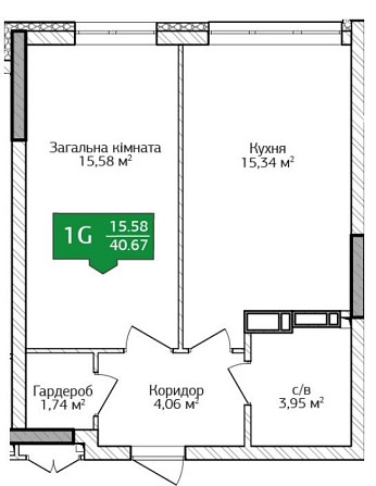 1к квартира. 40.6м2 Поруч парк Центральний, ліс! Державні програми-ТАК Ирпень - изображение 8