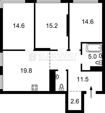 Dibrova Park. 3к квартира.85.4м2. Подільський район. Киев - изображение 8