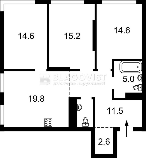 Dibrova Park. 3к квартира.85.4м2. Подільський район. Киев - изображение 8