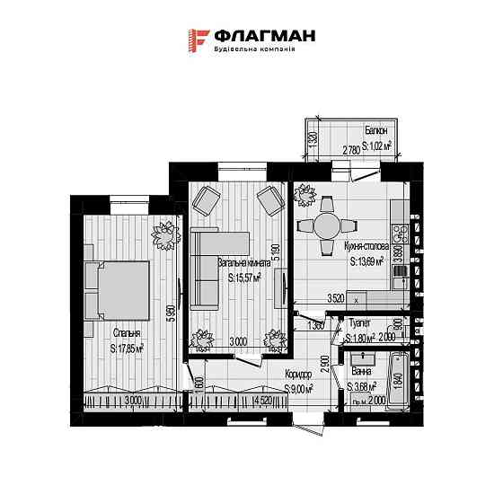 Двокімнатна квартира в новобудові. Ціна ШОКуюча!!! Kam`ianets-Podilskyi