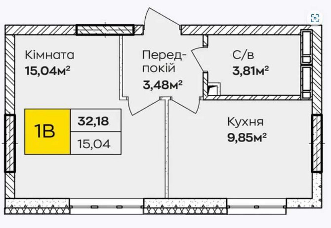 1-кімнатна квартира НАЙВИГІДНІША пропозиція на позняках Київ - зображення 5