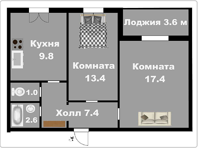 2к квартира Хортицкий р-н, ул. Курузова, 4/9 этаж,  безопасное место Запорожье - изображение 2