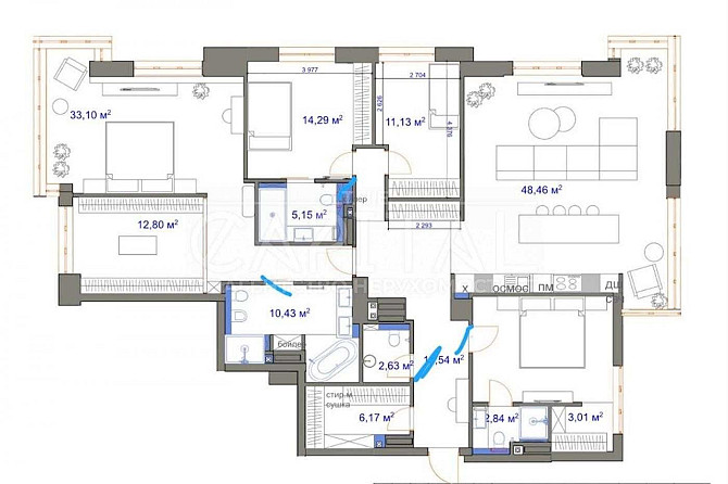 Продаж 4к (185м2) ЖК Новопечерські Липки Низький поверх Ремонт 30% Kyiv - photo 3