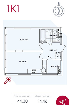 Продажа однокомнатной евро девушки 44 м2 Kyiv - photo 1