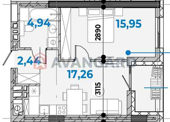 Продаж 1 кім 42 м2 в ЖК 'Шелест' Нова Оселя Lviv