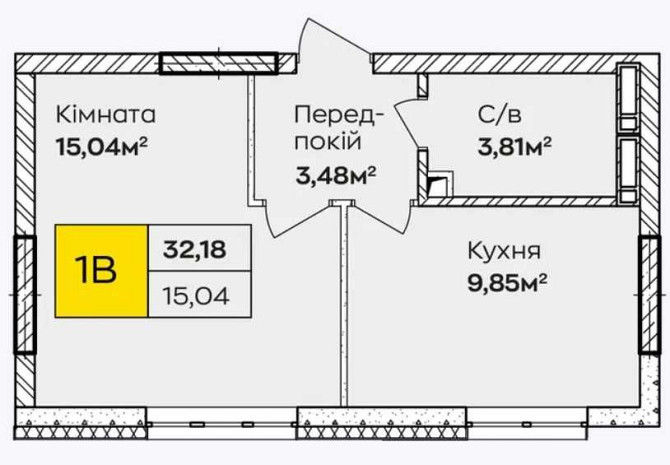 Ваше затишне місце в ЖК «Синергія Київ» — 1-кімнатна квартира 32.18м²! Киев - изображение 1