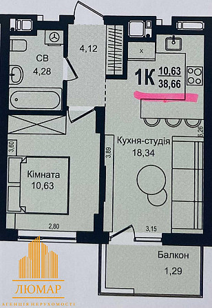 Продаж 1 кім квартири по вул, Роксоляни 34 в ЖК Roksolana, секція 1. Львів - зображення 3