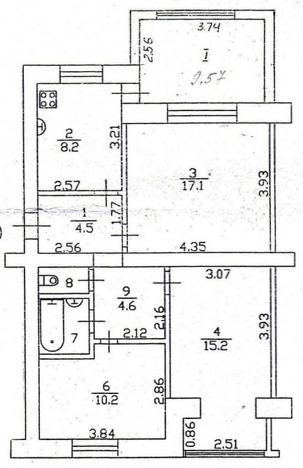 Трикімнатна квартира 73 кв.м. Чернігів - зображення 3