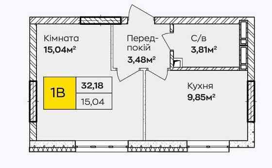 Видова Однокімнатна Квартира 32.18м² в ЖК Синергія Київ БЕЗ КОМІСІЇ Киев