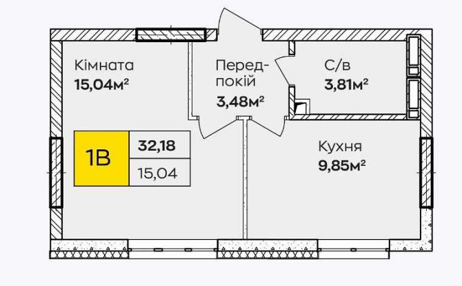 Видова Однокімнатна Квартира 32.18м² в ЖК Синергія Київ БЕЗ КОМІСІЇ Киев - изображение 2