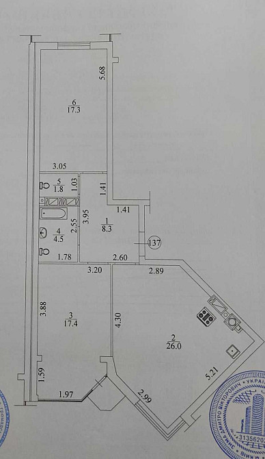 ЖК,. На Прорезной,, квартира 2к+студия кухня, видовая 75,7м2  7/8 эт. Буча - изображение 4