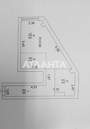 Квартира-студия с Прямым Видом на Море ЖК Аквамарин 16 ст Б Фонтана Одеса - зображення 2